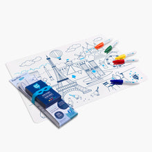 Load image into Gallery viewer, SuperPetit / Colouring Placemat Kit / Paris / Blue Bracelet