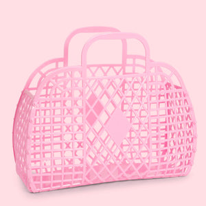 Sunjellies / Large Retro Basket / Bubblegum Pink