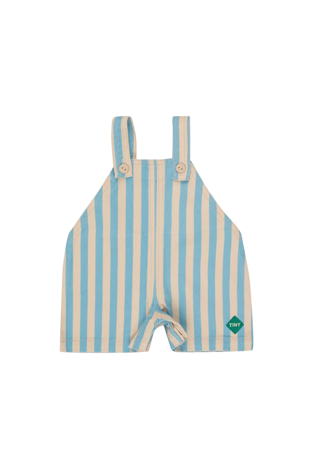 Tinycottons / BABY / Striped Short Dungaree / Vanilla Warm Blue