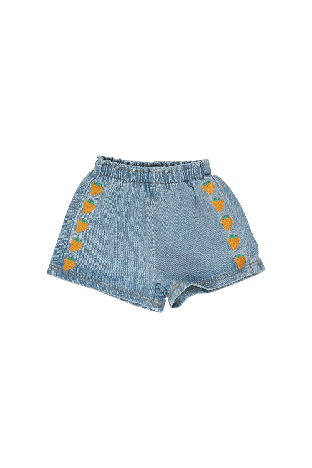 Tinycottons / KID / Strawberries Woven Short / Light Blue Denim