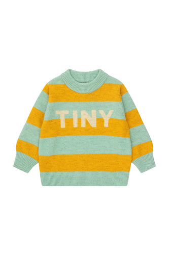 Tinycottons / KID / Stripes Sweater / Deep Yellow - Emerald