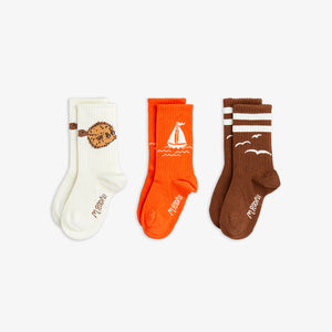 Mini Rodini / Socks / 3-Pack / Sailing Boats / Multi