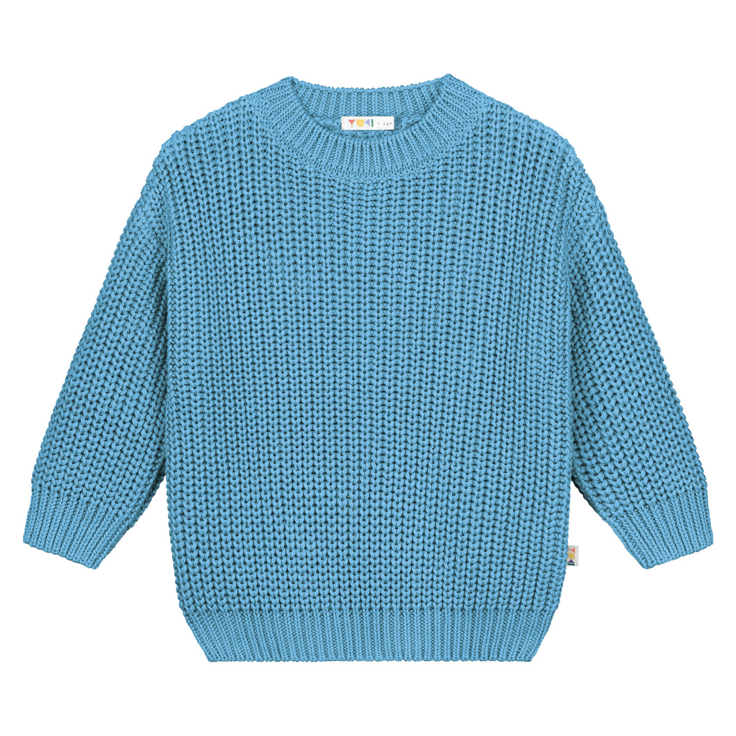 Yuki / Chunky Knitted Sweater / Sky