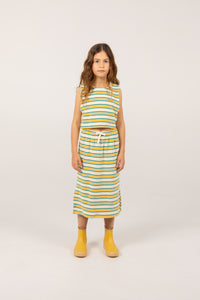 Tinycottons / KID / Stripes Multicolor Long Skirt / Light Cream