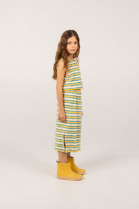 Tinycottons / KID / Stripes Multicolor Long Skirt / Light Cream