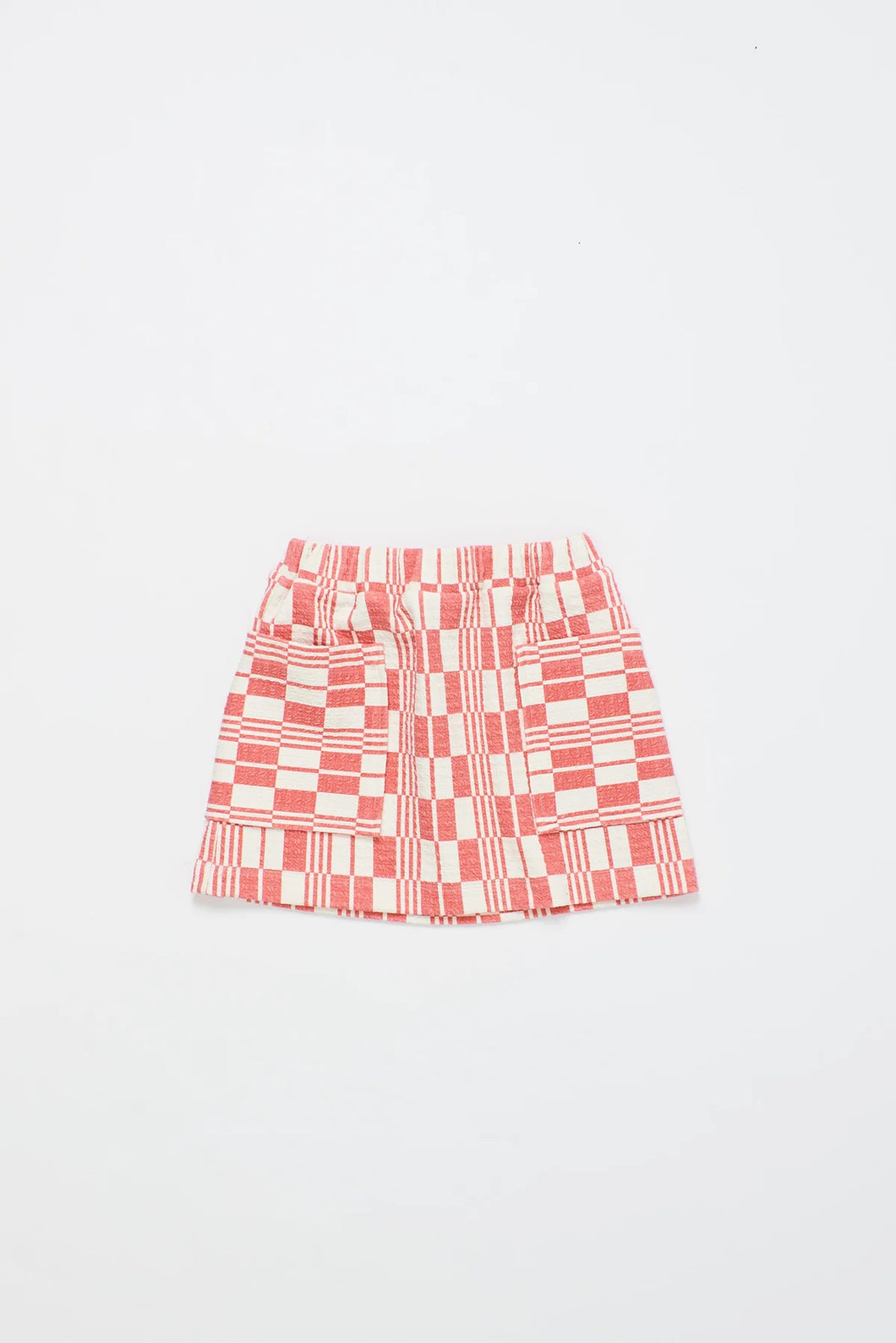 Maison Mangostan / Blanket Skirt / Red - White