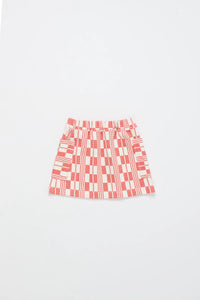 Maison Mangostan / Blanket Skirt / Red - White