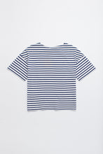 Load image into Gallery viewer, Maison Mangostan / Monkey Stripes T-Shirt / White Navy