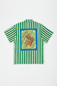 Maison Mangostan / Tiger Patchwork Shirt / Green