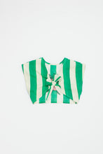 Load image into Gallery viewer, Maison Mangostan / Flowers Stripes Top / White - Green