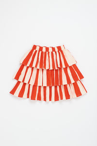 Maison Mangostan / Watermelon Stripes Skirt / White Red