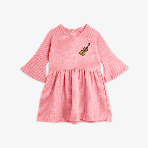 Mini Rodini / Long Sleeve Dress / Violin Emb / Pink