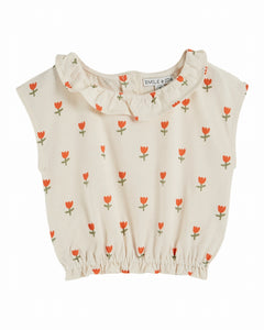 Emile et Ida / KID / T-Shirt / Grande Tulpe Creme