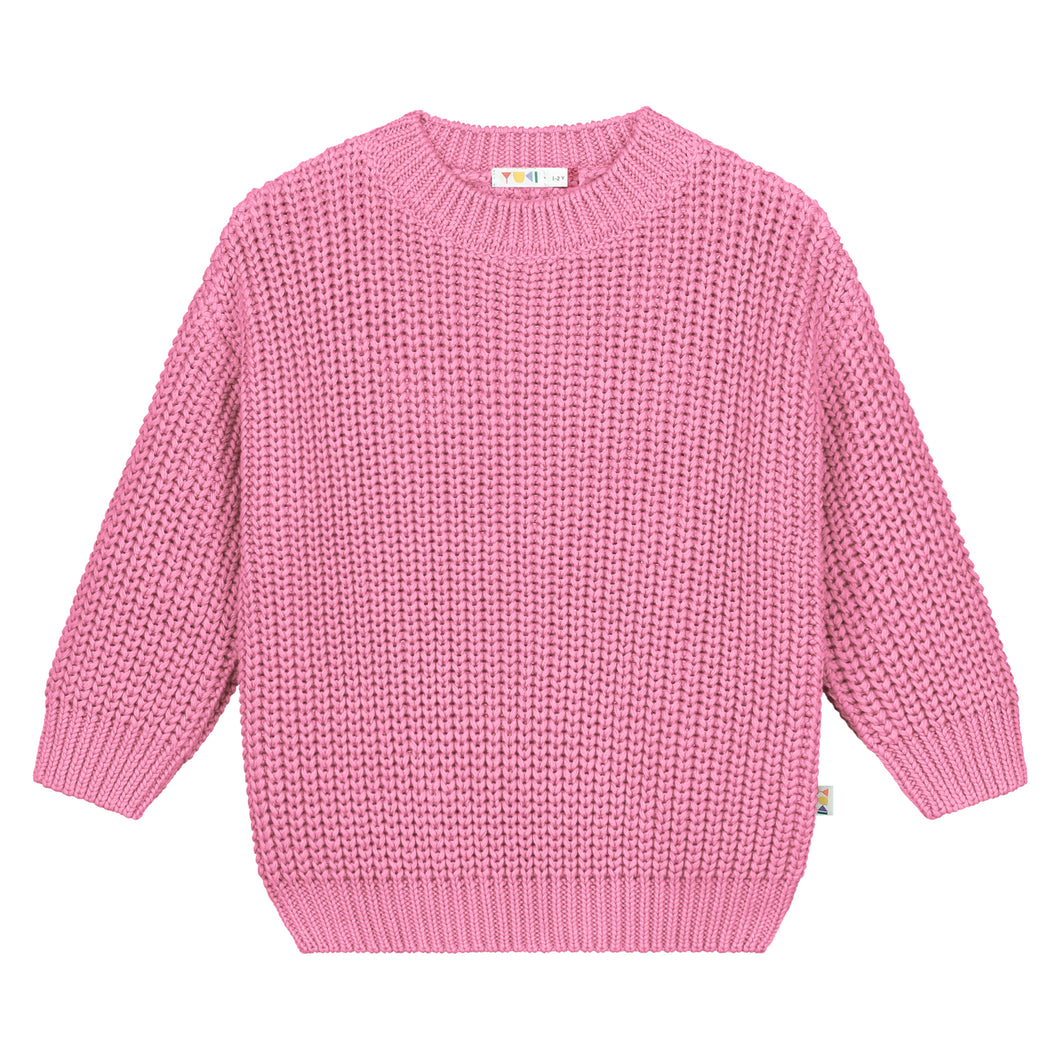 Yuki / Chunky Knitted Sweater / Bubble Gum Pink