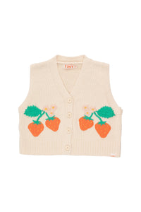 Tinycottons / KID / Strawberries vest / Light Cream