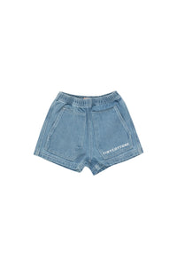 Tinycottons / KID / Graphic Denim Shorts / Light Blue Denim