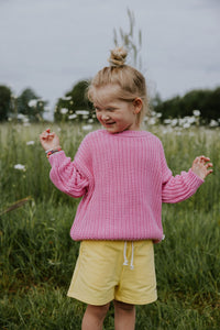 Yuki / Chunky Knitted Sweater / Bubble Gum Pink