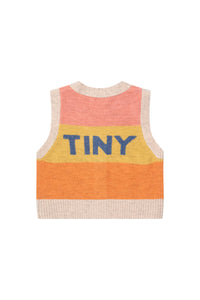 Tinycottons / KID / Color Block Tiny Vest / Peach - Eggnog - Summer Red