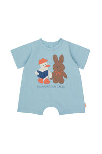 Tinycottons / BABY / Readers Graphic One-Piece / Dusty Blue