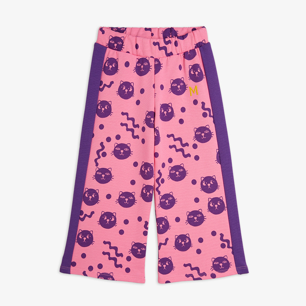 Mini Rodini / PRE SS25 / Sweatpants / Squiggly Cat AOP / Pink