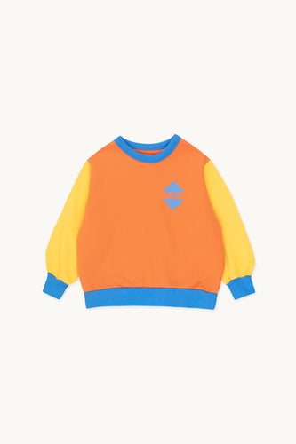 Tinycottons / KID / Color Block Sweatshirt / Brick - Deep Yellow