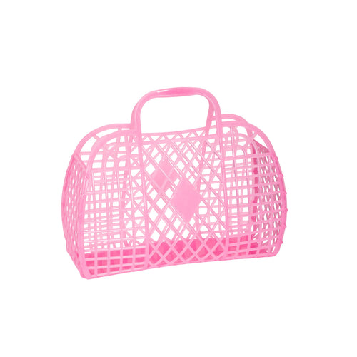 Sunjellies / Small Retro Basket / Neon Pink