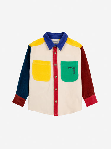 Bobo Choses / KID / Corduory Shirt / Bobo Square Emb Color Block