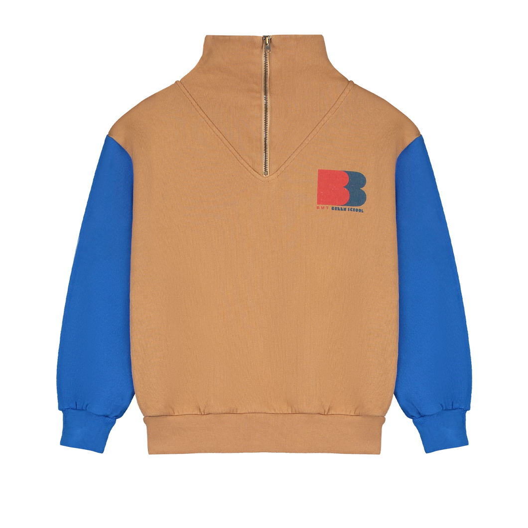 Bonmot / Sweatshirt Zipp / Color Sleeve / Wood