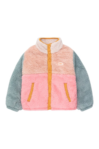 Tinycottons / KID / Color Block Polar Jacket / Wild Rose - Pink