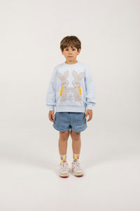 Tinycottons / KID / Bunnies Graphic Sweatshirt / Pastel Blue