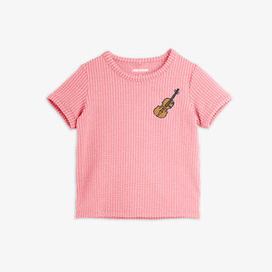 Mini Rodini / Short Sleeve T-Shirt / Violin Emb / Pink