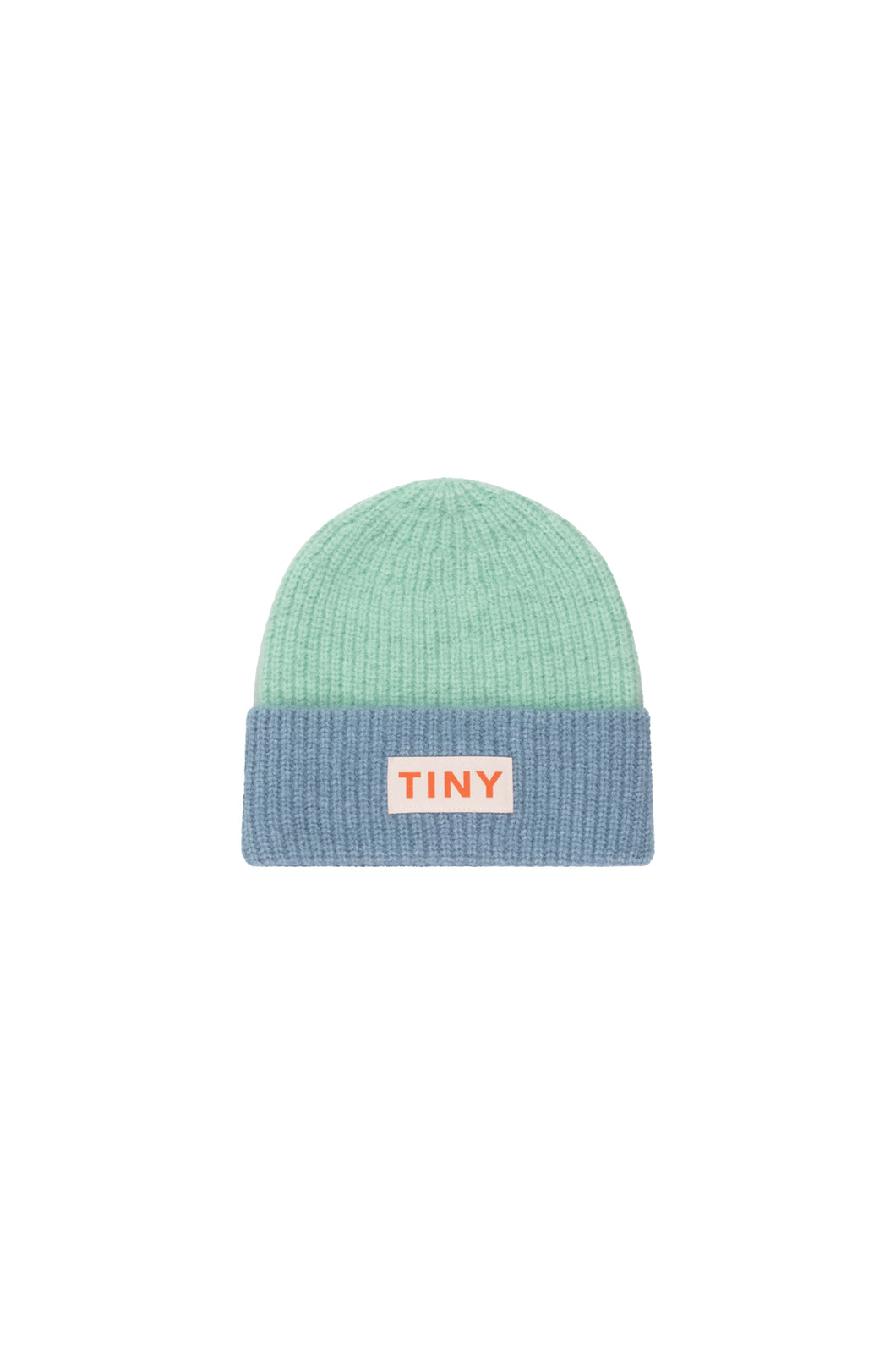 Tinycottons / KID / Color Block Beanie / Emerald - Warm Blue