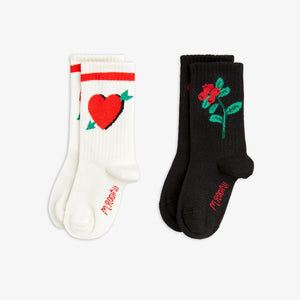 Mini Rodini / Socks / 2-Pack / Arrowed Heart / Multi