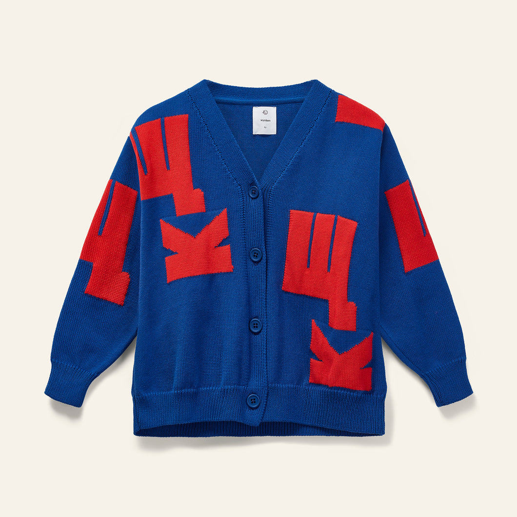 Wynken / W.K Cardigan / Klein Blue - Sunset Red