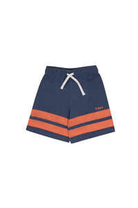 Tinycottons / KID / Stripes Logo Short / Light Navy