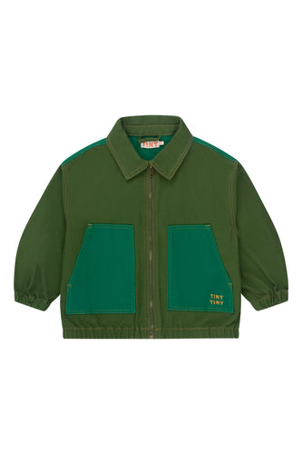 Tinycottons / KID / Color Blocked Jacket / Moss Green