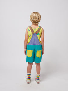 Bobo Choses / KID / Denim Dungaree / Smiling Color Block