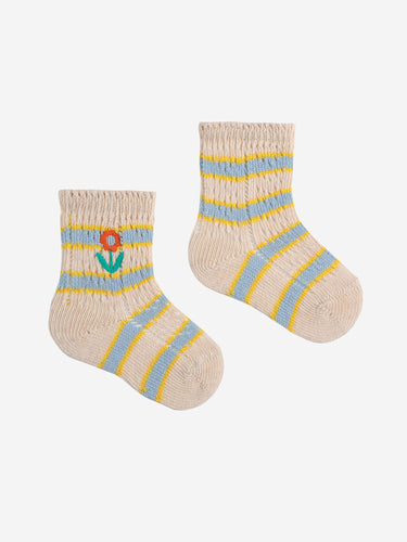 Bobo Choses / BABY / Short Socks / Flower Stripes