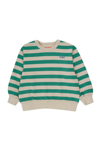 Tinycottons / KID / Stripes Sweatshirt / Dark Emerald - Vanilla