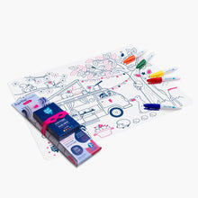 Load image into Gallery viewer, SuperPetit / Colouring Placemat Kit / Dream Van / Pink Bracelet