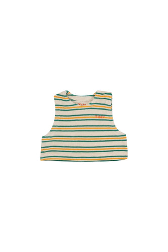 Tinycottons / KID / Stripes Multicolor Sleeveless Tee / Light Cream