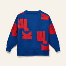 Load image into Gallery viewer, Wynken / W.K Cardigan / Klein Blue - Sunset Red