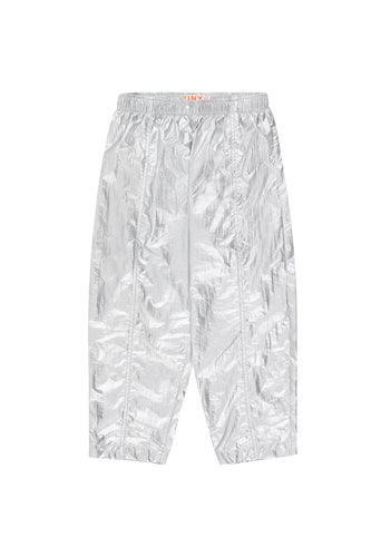 Tinycottons / KID / Metallic Barrel Pant / Silver Metallic