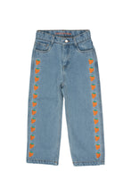 Load image into Gallery viewer, Tinycottons / KID / Strawberries Emb Jeans / Light Blue Denim