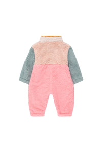 Tinycottons / BABY / Color Block Polar Sherpa One-piece / Wild Rose - Pink