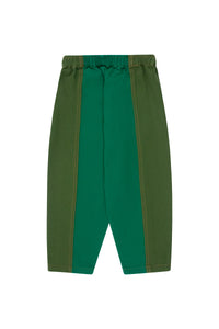 Tinycottons / KID / Color Blocked Pant / Moss Green