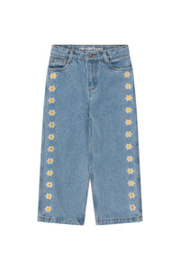 Tinycottons / KID / Daisies Straight Jeans / Light Wash Denim