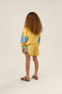 The Campamento / KID / Yellow Color Block Zipped Sweatshirt