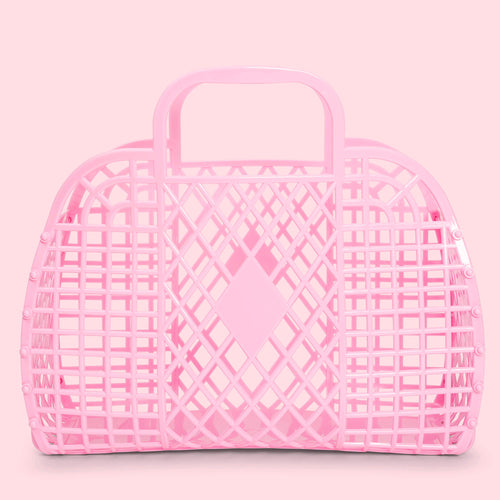 Sunjellies / Large Retro Basket / Bubblegum Pink