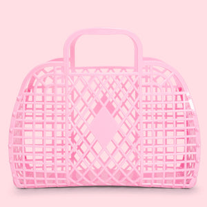 Sunjellies / Large Retro Basket / Bubblegum Pink